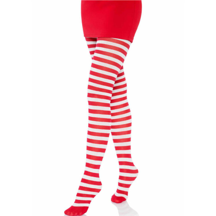 LEG AVENUE - MEDIAS DE RAYAS BLANCO/ROJO - CandyHot - Foto 2