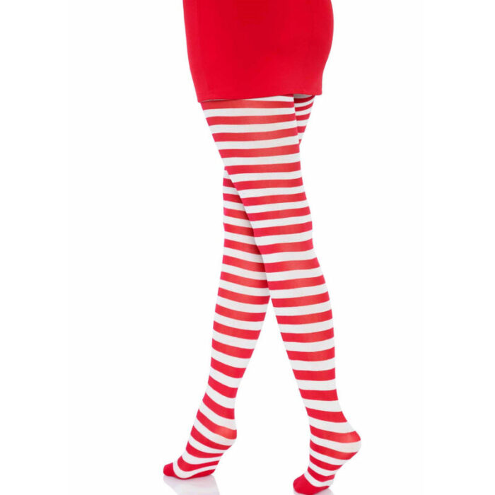LEG AVENUE - MEDIAS DE RAYAS BLANCO/ROJO - CandyHot - Foto 3
