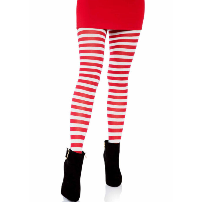 LEG AVENUE - MEDIAS DE RAYAS BLANCO/ROJO - CandyHot - Foto 4