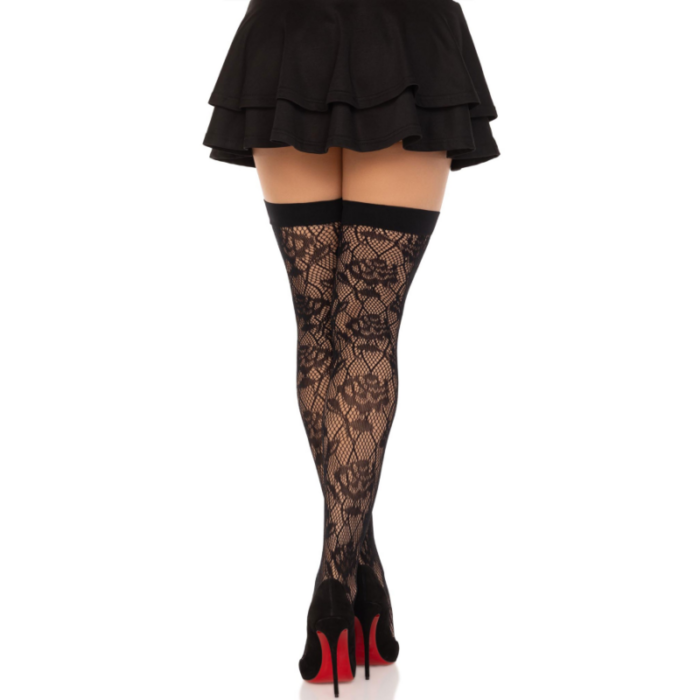 LEG AVENUE - MEDIAS RED ROSAS SILVESTRES NEGRO - CandyHot - Foto 2