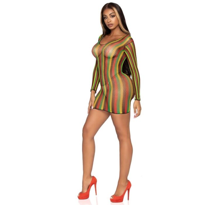 LEG AVENUE - MINIVESTIDO DE RED RASTAS TALLA ÚNICA - CandyHot - Foto 2