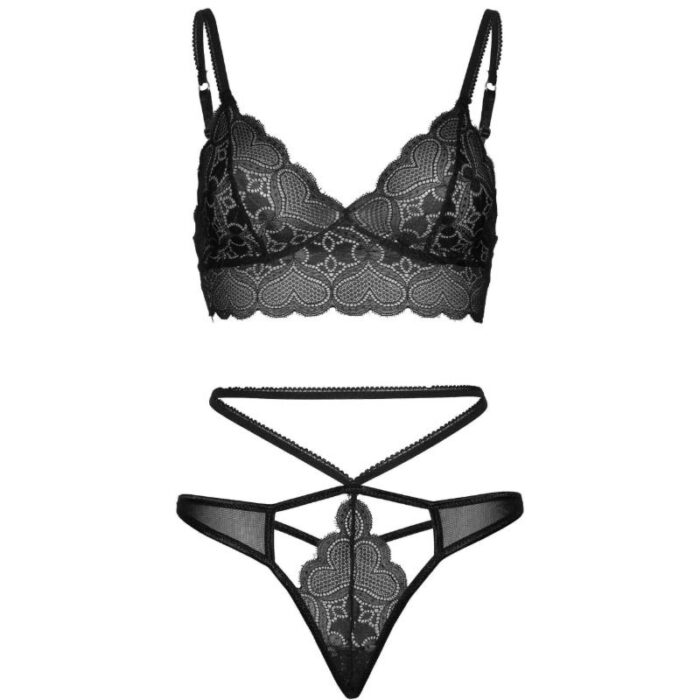 LEG AVENUE - SET 2 PIEZAS CON TANGA DOBLE TIRANTA S/M NEGRO - CandyHot - Foto 4