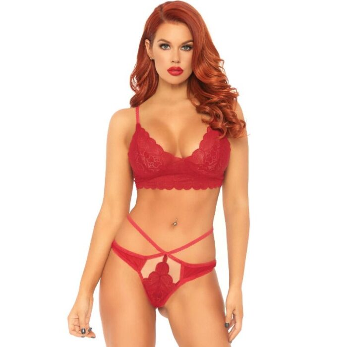 LEG AVENUE - SET 2 PIEZAS CON TANGA DOBLE TIRANTA S/M ROJO - CandyHot - Foto 1