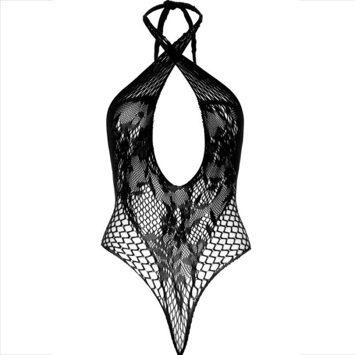 LEG AVENUE - TEDDY HALTER CON ENCAJE NEGRO - CandyHot - Foto 6