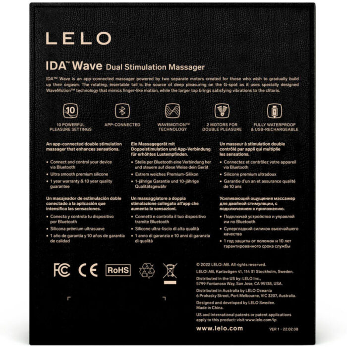 LELO - IDA WAVE MASAJEADOR PAREJAS NEGRO - CandyHot - Foto 5