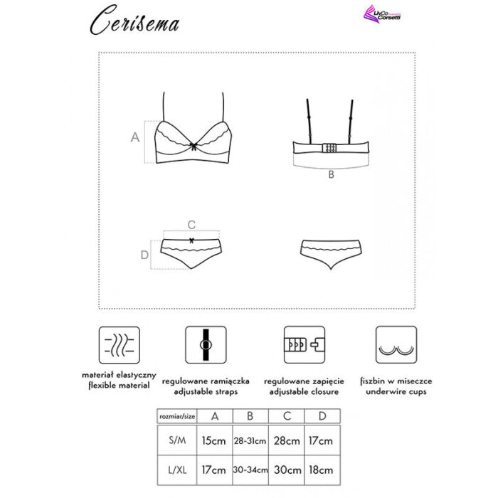 LIVCO CORSETTI FASHION - CERISEMA LC 21005 BRA + PANTY CORAL S/M - CandyHot - Foto 5