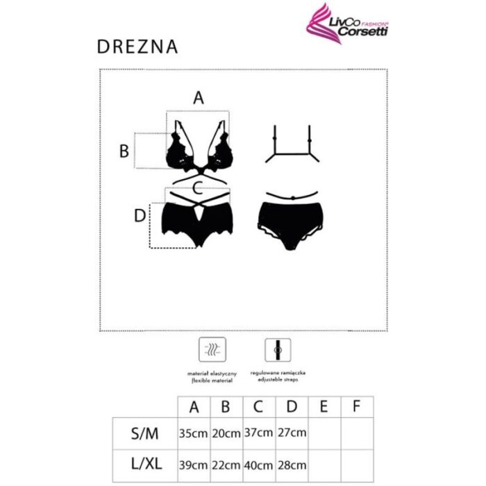 LIVCO CORSETTI FASHION - DREZNA LC 90733 SUJETADOR + PANTY NEGRO S/M - CandyHot - Foto 5