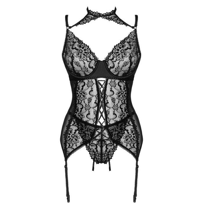 LIVCO CORSETTI FASHION - GIELLANDRA FOR THE SENSES COLLECTION CORSET + PANTY NEGRO S/M - CandyHot - Foto 3
