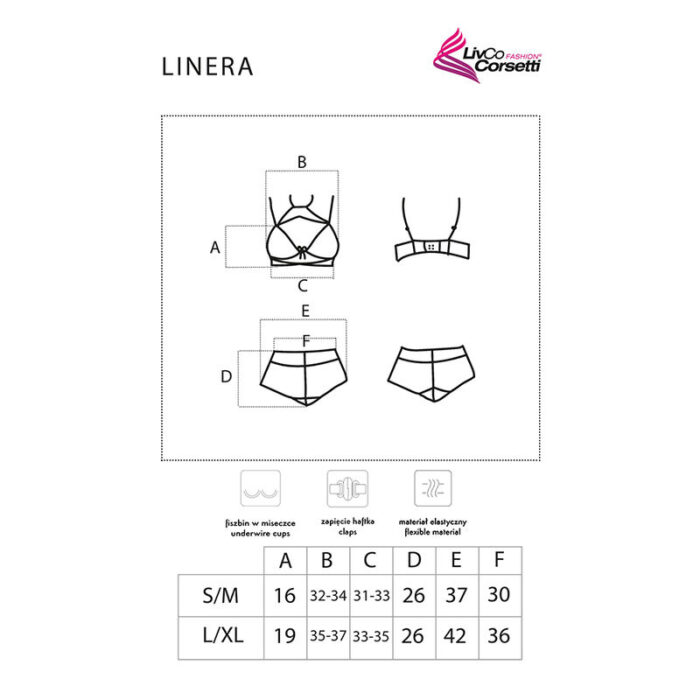 LIVCO CORSETTI FASHION - LINERA FOR THE SENSES COLLECTION SUJETADOR + PANTY NEGRO S/M - CandyHot - Foto 5