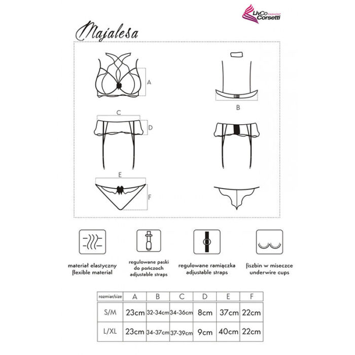LIVCO CORSETTI FASHION - MAJALESA LC 90526 SUJETADOR + LIGUERO + PANTY BLACK S/M - CandyHot - Foto 5