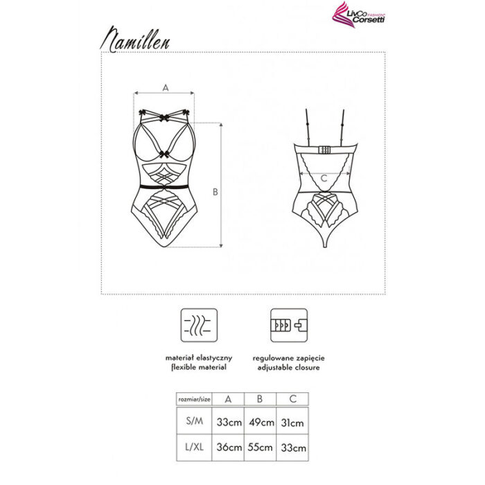 LIVCO CORSETTI FASHION - NAMILLEN LC 90528 BODY BLACK L/XL - CandyHot - Foto 5