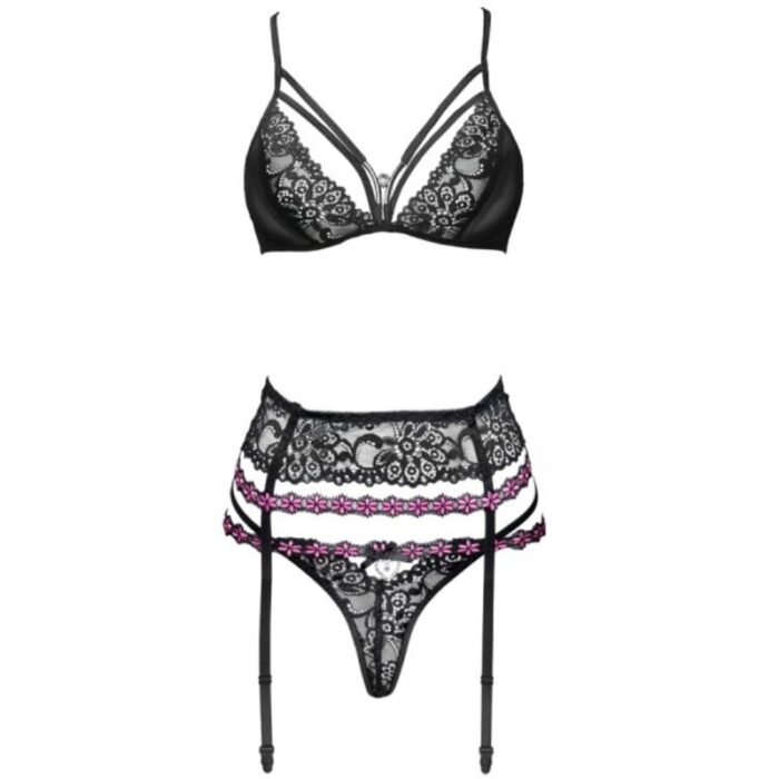 LIVCO CORSETTI FASHION - SNEHANA LC 90443 SUJETADOR + LIGUERO + PANTY NEGRO L/XL - CandyHot - Foto 3