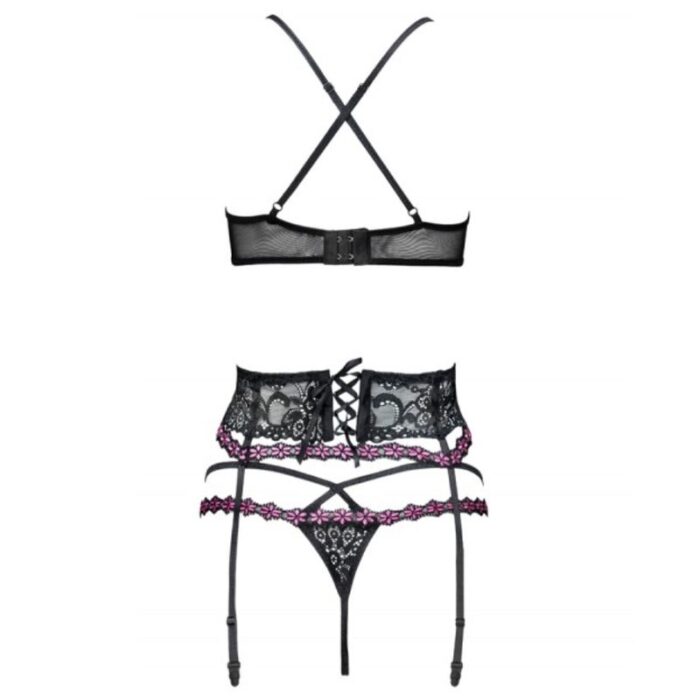 LIVCO CORSETTI FASHION - SNEHANA LC 90443 SUJETADOR + LIGUERO + PANTY NEGRO L/XL - CandyHot - Foto 4