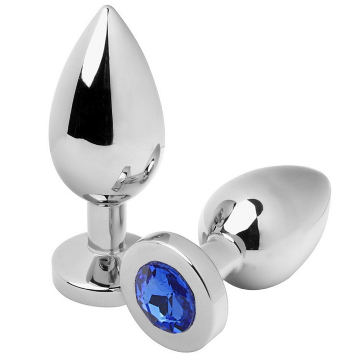 METAL HARD - ANAL PLUG DIAMOND AZUL MEDIUM 7.62CM - CandyHot - Foto 1