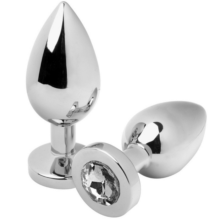 METAL HARD - ANAL PLUG DIAMOND TRANSPARENTE MEDIUM 7.62CM - CandyHot - Foto 1