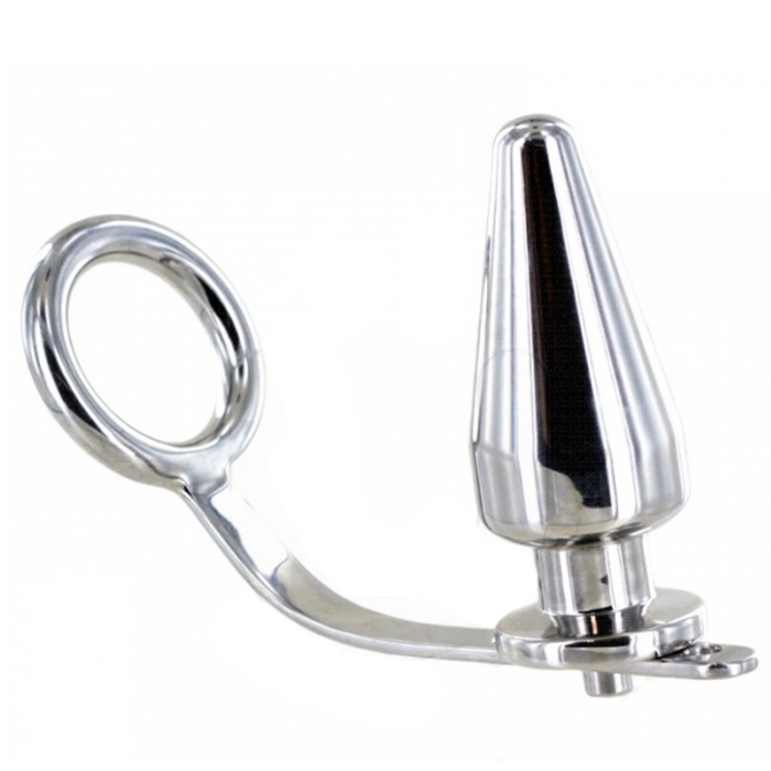 METAL HARD - ANILLO ACERO CON PLUG ANAL 45 X 45MM - CandyHot - Foto 1