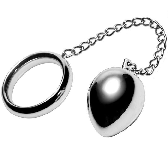 METAL HARD - COCK RING 45MM + CADENA CON BOLA METAL - CandyHot - Foto 1