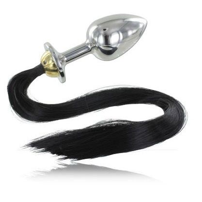 METAL HARD - PLUG ANAL ACERO CON COLA 8.89CM - CandyHot - Foto 1