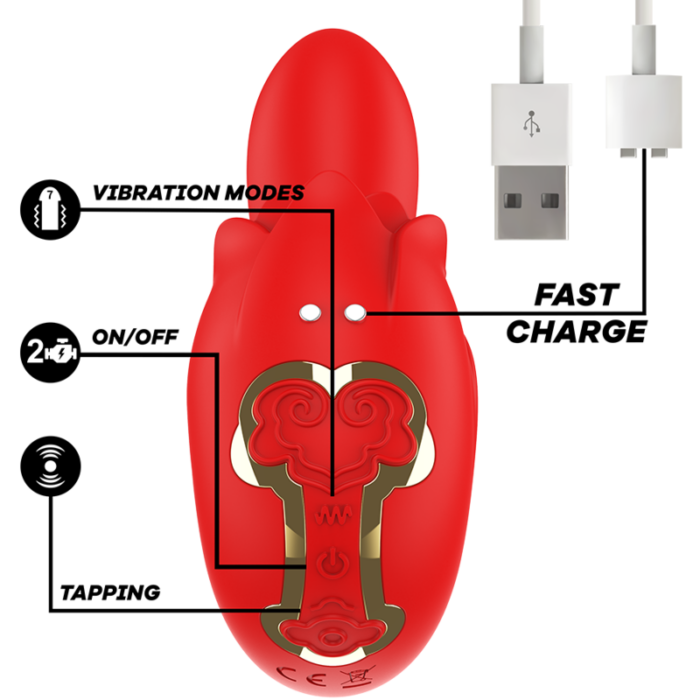 MIA - SELENA ESTIMULADOR VIBRATING + TAPPING ROJO - CandyHot - Foto 3
