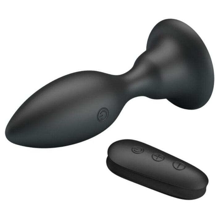 MR PLAY - PLUG ANAL CON VIBRACIÓN NEGRO CONTROL REMOTO - CandyHot - Foto 2