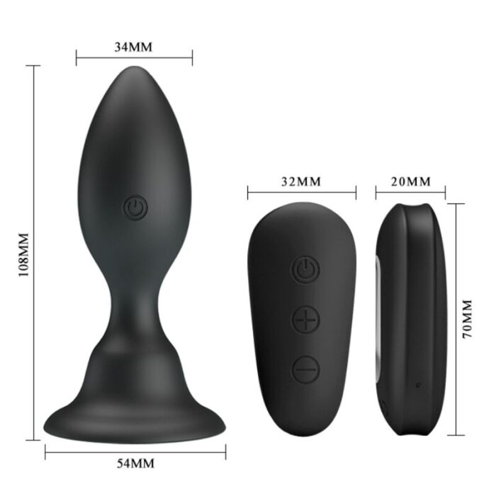 MR PLAY - PLUG ANAL CON VIBRACIÓN NEGRO CONTROL REMOTO - CandyHot - Foto 5