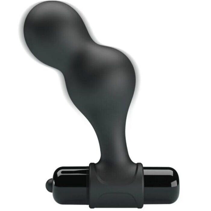 MR PLAY - PLUG ANAL VIBRADOR DE SILICONA NEGRO - CandyHot - Foto 2