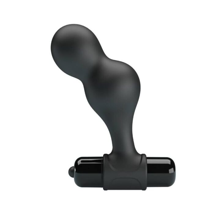MR PLAY - PLUG ANAL VIBRADOR DE SILICONA NEGRO - CandyHot - Foto 3