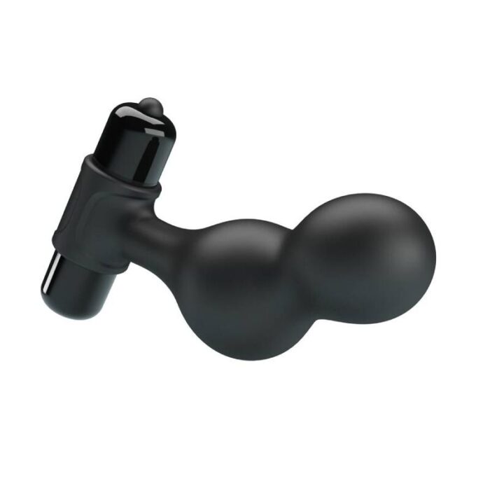 MR PLAY - PLUG ANAL VIBRADOR DE SILICONA NEGRO - CandyHot - Foto 5