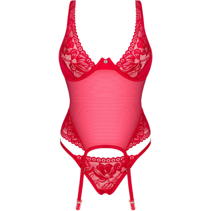 OBSESSIVE - LACELOVE CORSET ROJO XS/S - CandyHot - Foto 5