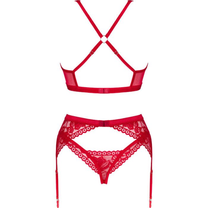 OBSESSIVE - LACELOVE SET TRES PIEZAS ROJO XS/S - CandyHot - Foto 6