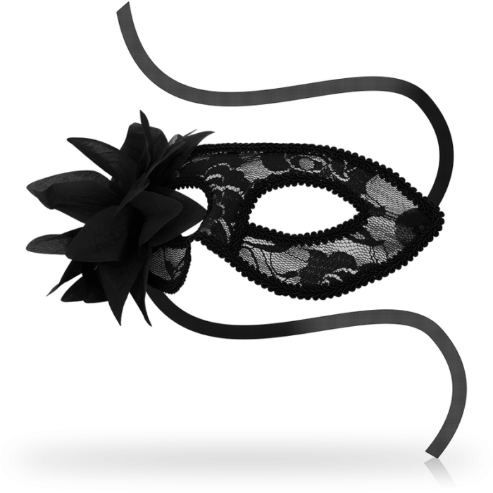OHMAMA - MASKS ANTIFAZ CON ENCAJES Y FLOR NEGRO - CandyHot - Foto 2
