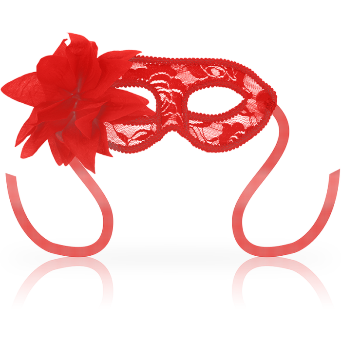 OHMAMA - MASKS ANTIFAZ CON ENCAJES Y FLOR ROJO - CandyHot - Foto 1