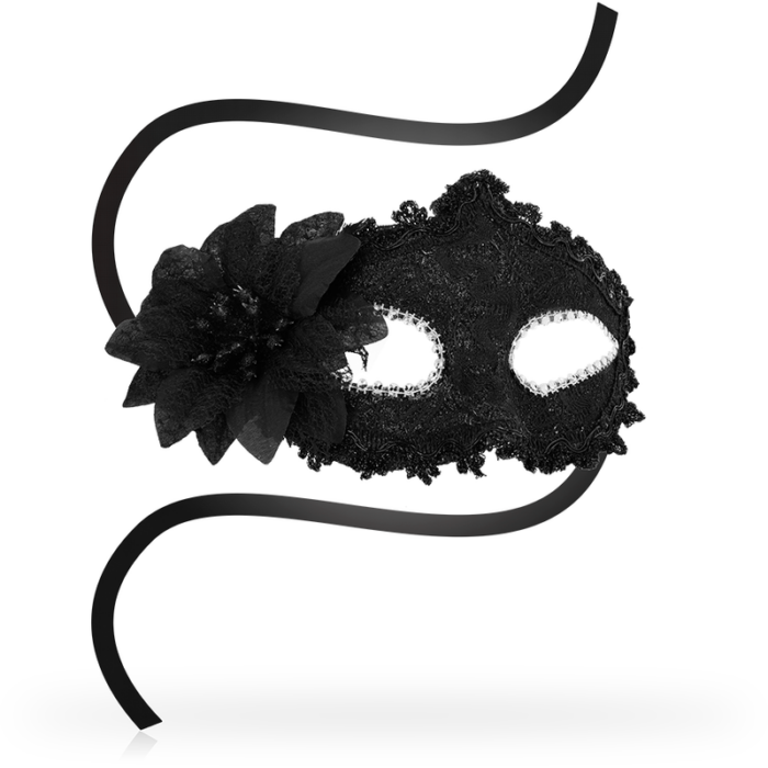 OHMAMA - MASKS ANTIZAZ ESTILO VENECIANO FLOR LATERAL -  NEGRA - CandyHot - Foto 2