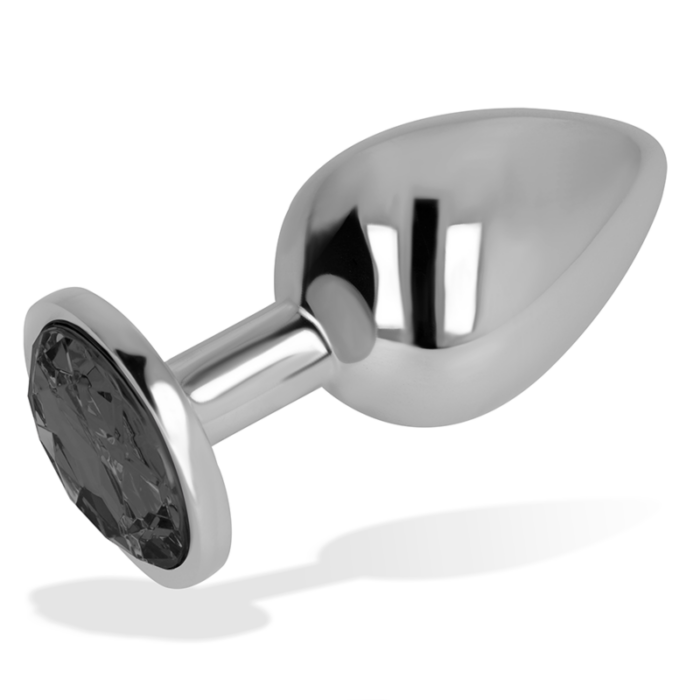OHMAMA - PLUG ANAL CON CRISTAL NEGRO 8 CM - CandyHot - Foto 3