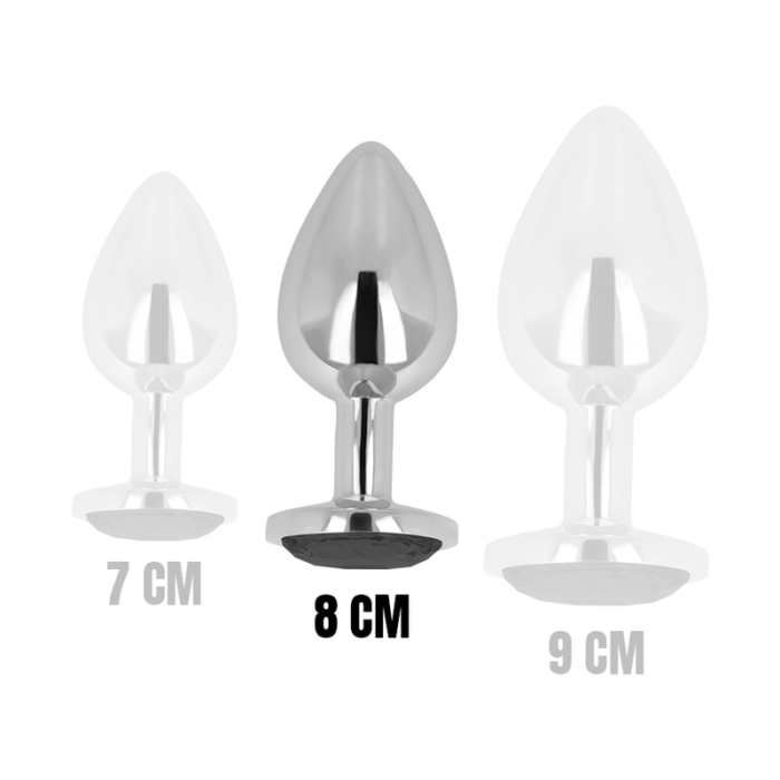 OHMAMA - PLUG ANAL CON CRISTAL NEGRO 8 CM - CandyHot - Foto 4