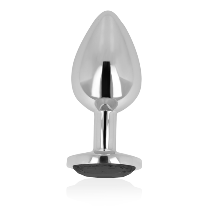 OHMAMA - PLUG ANAL CON CRISTAL NEGRO 8 CM - CandyHot - Foto 1