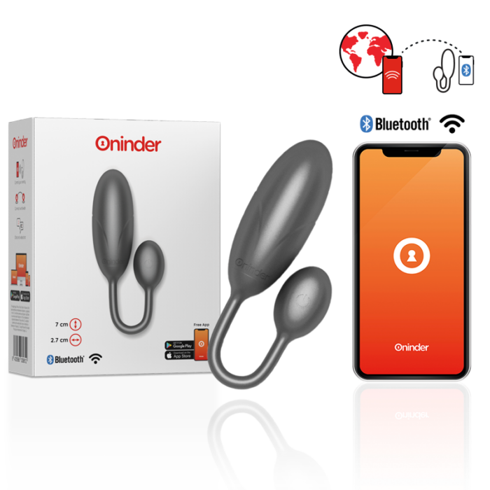 ONINDER - DENVER HUEVO VIBRADOR NEGRO 7 X 2.7 CM - APP GRATUITA - CandyHot - Foto 1