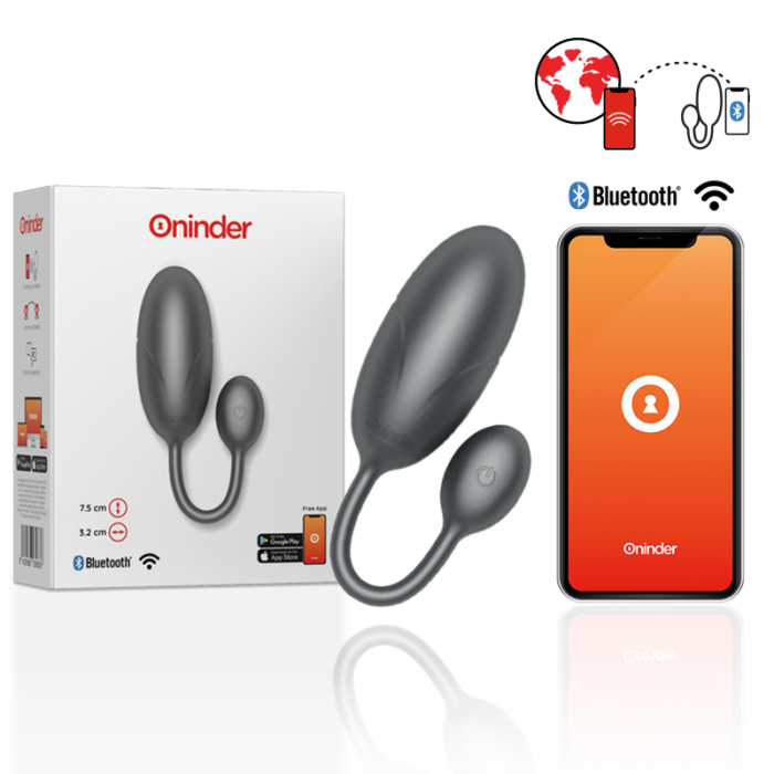 ONINDER - TOKYO HUEVO VIBRADOR NEGRO 7.5 X 3.2 CM - APP GRATUITA - CandyHot - Foto 1