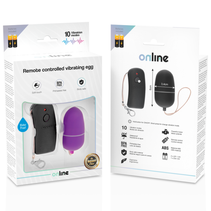 ONLINE - HUEVO VIBRADOR CON MANDO CONTROL REMOTO LILA - CandyHot - Foto 4