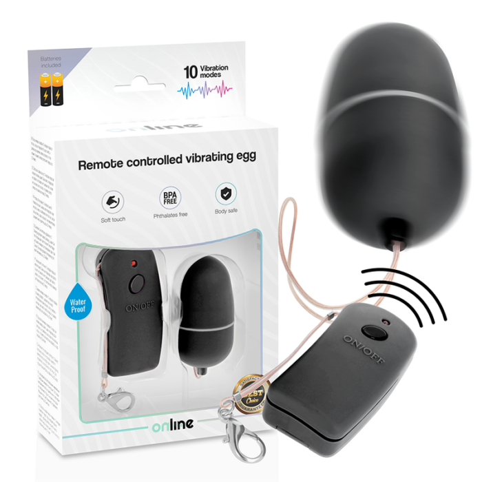 ONLINE - HUEVO VIBRADOR CON MANDO CONTROL REMOTO NEGRO - CandyHot - Foto 1