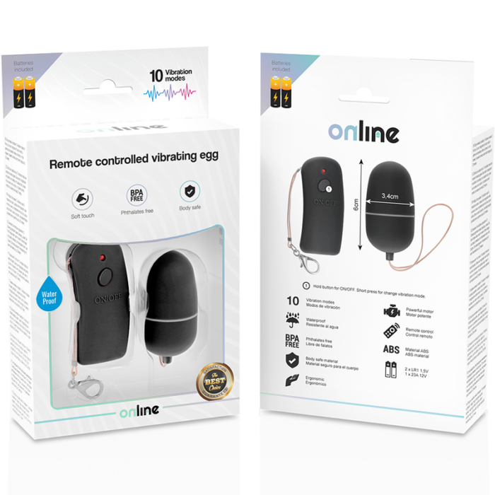 ONLINE - HUEVO VIBRADOR CON MANDO CONTROL REMOTO NEGRO - CandyHot - Foto 3