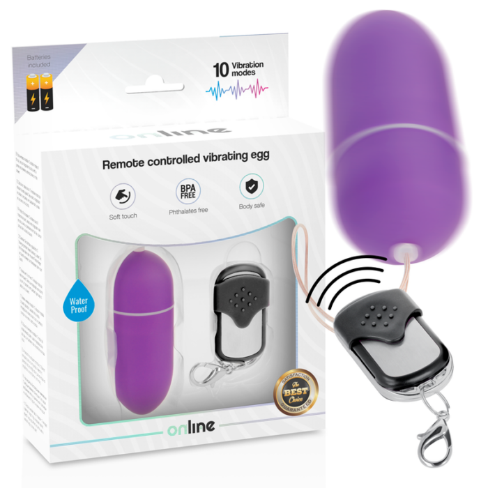 ONLINE - HUEVO VIBRADOR CONTROL REMOTO L LILA - CandyHot - Foto 1