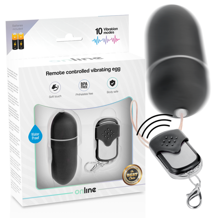 ONLINE - HUEVO VIBRADOR CONTROL REMOTO L NEGRO - CandyHot - Foto 1
