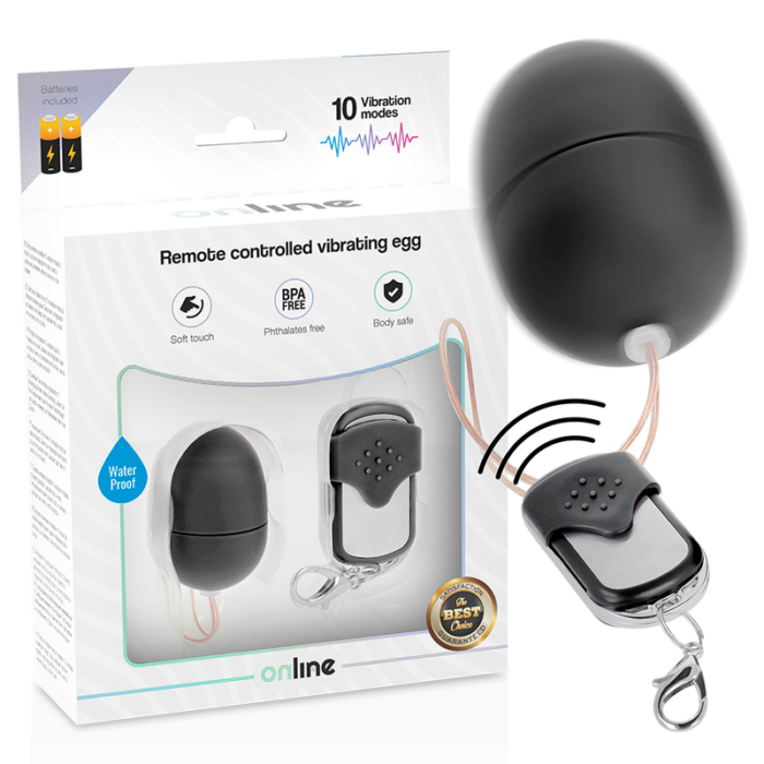 ONLINE - HUEVO VIBRADOR CONTROL REMOTO S NEGRO - CandyHot - Foto 1