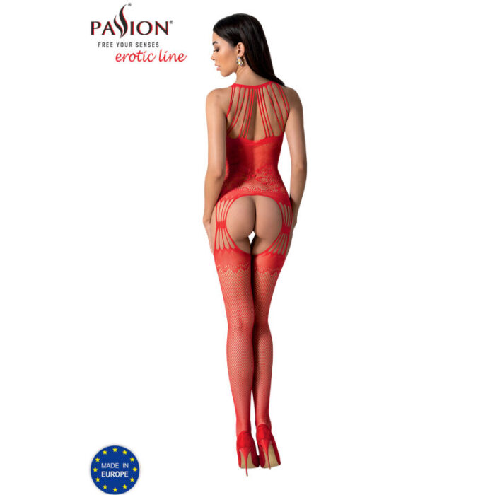 PASSION - BS095 BODYSTOCKING ROJO TALLA ÚNICA - CandyHot - Foto 4