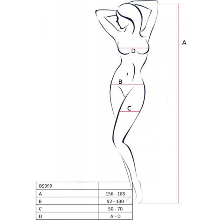 PASSION - BS099 BODYSTOCKING BLANCO TALLA ÚNICA - CandyHot - Foto 5