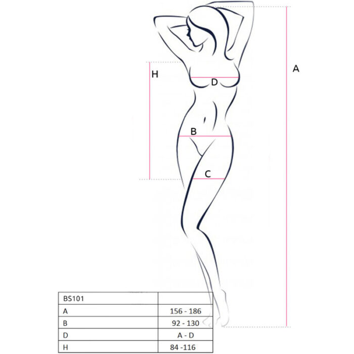 PASSION - BS101 BODYSTOCKING BLANCO TALLA ÚNICA - CandyHot - Foto 5