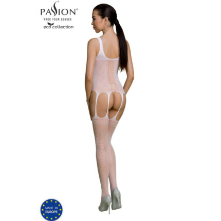PASSION - ECO COLLECTION BODYSTOCKING ECO BS007 BLANCO - CandyHot - Foto 2