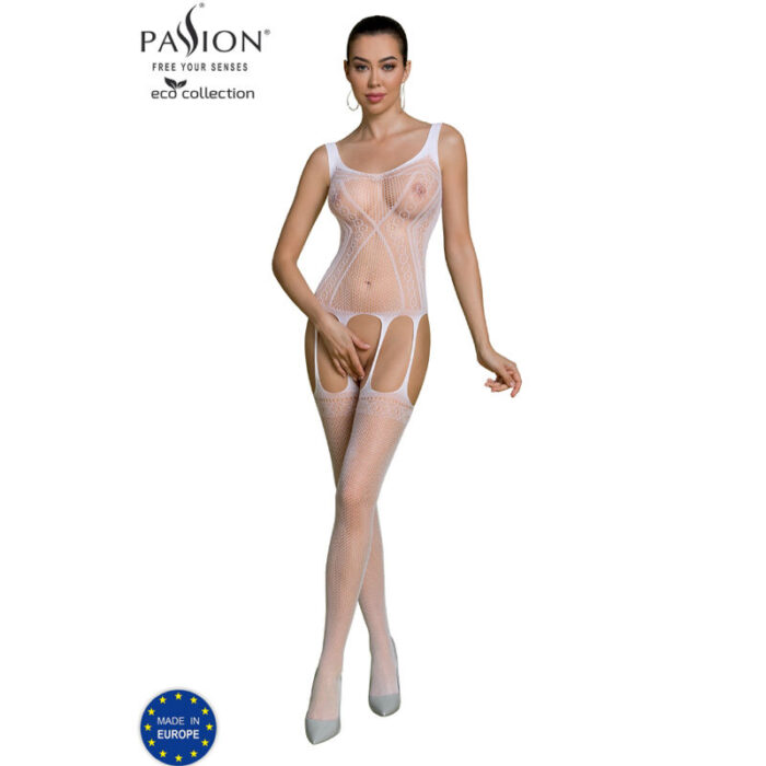 PASSION - ECO COLLECTION BODYSTOCKING ECO BS007 BLANCO - CandyHot - Foto 1