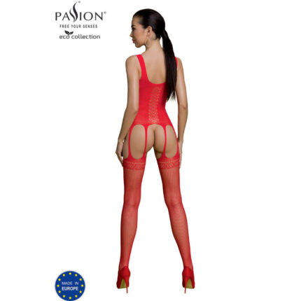 PASSION - ECO COLLECTION BODYSTOCKING ECO BS007 ROJO - CandyHot - Foto 2